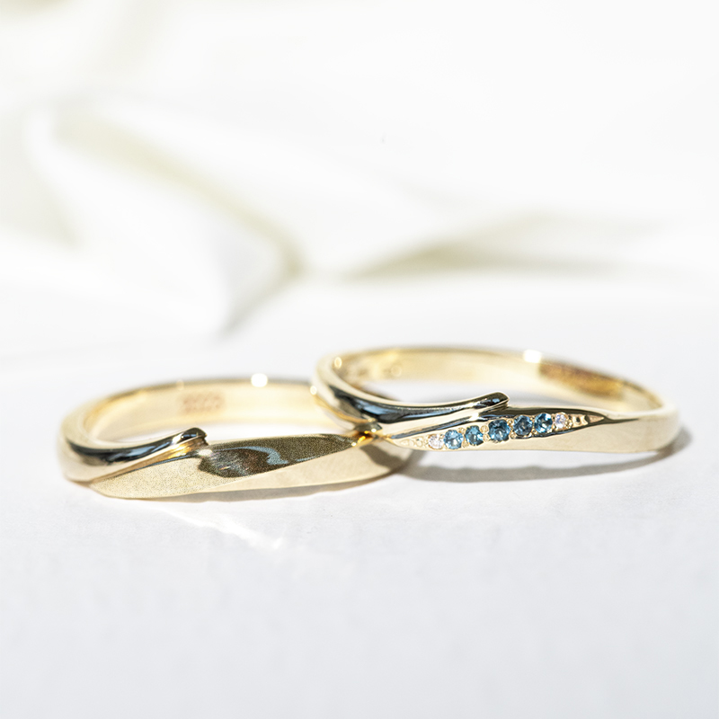 Zlaté svadobné obrúčky s diamantmi Maudo 134088