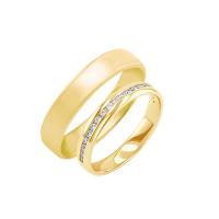 Zlatá svadobná eternity obrúčka a pánsky komfortný prsteň Sisie