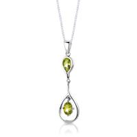 Strieborný náhrdelník s olivínmi Margit