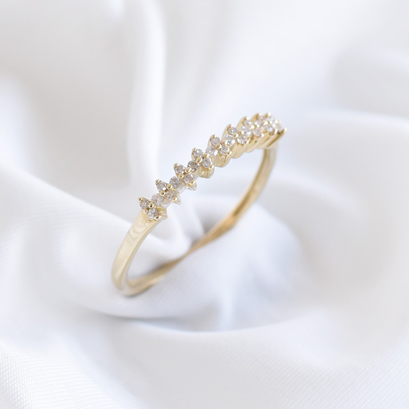 Zlatá eternity obrúčka s diamantmi a komfortný prsteň Tetty 135558