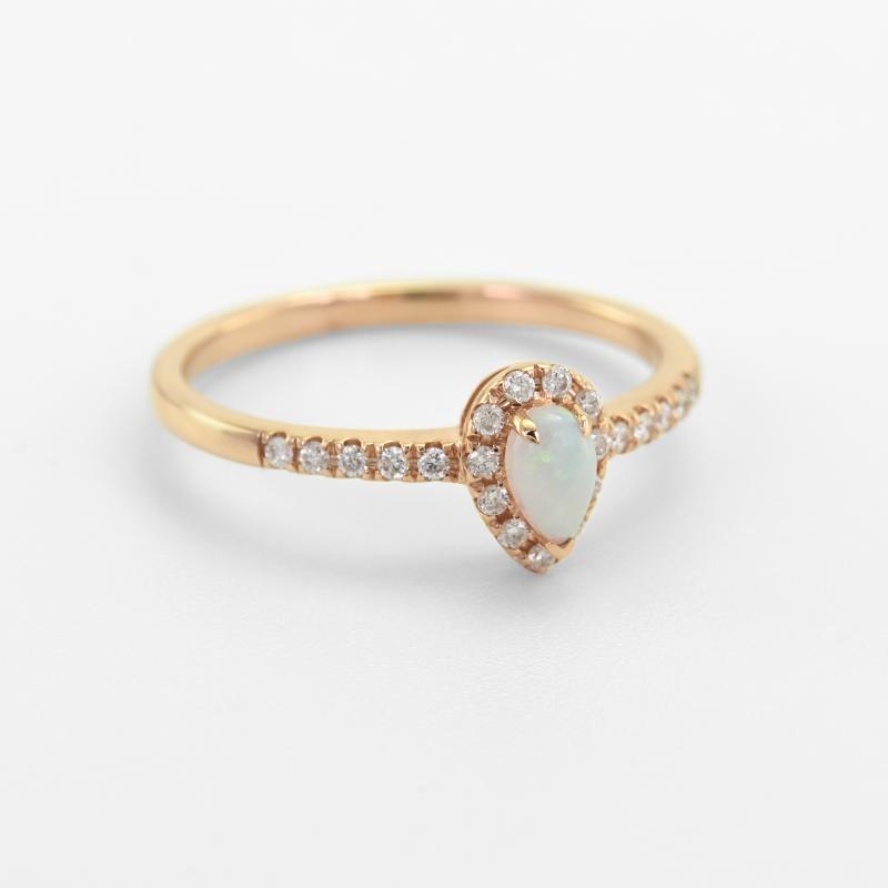 Opálový prsteň s diamantmi 14848