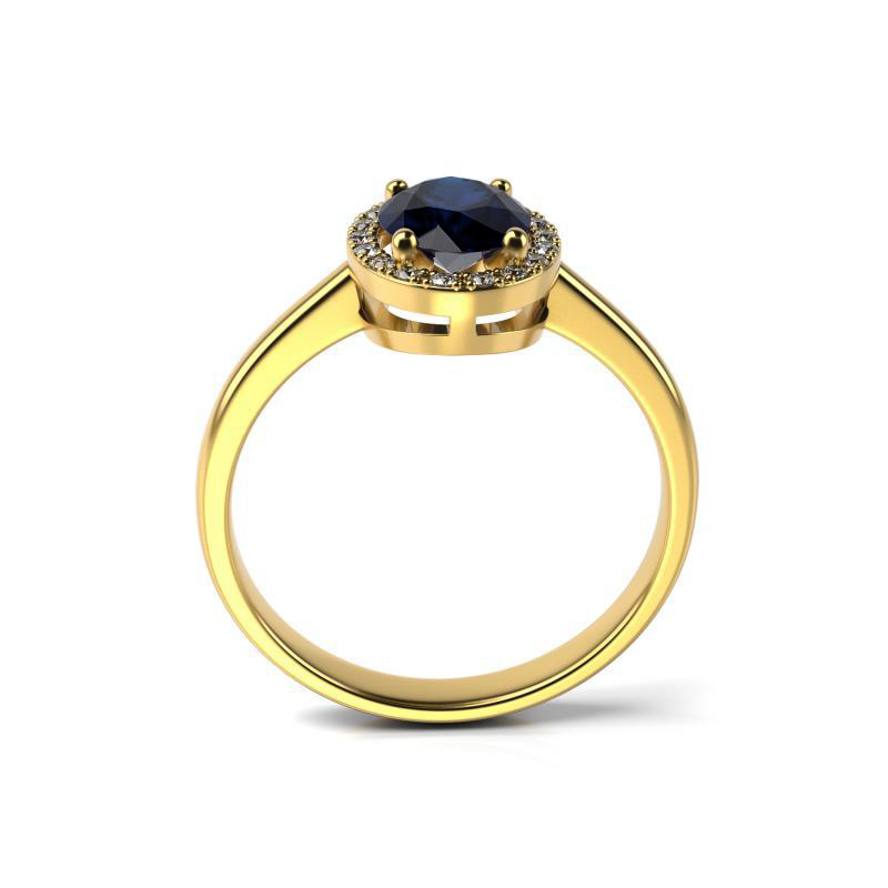 Prsteň z zafírom z diamantmi 16158