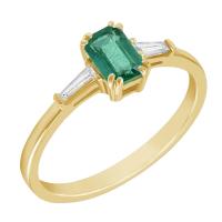 Elegantný zlatý prsteň so smaragdom a diamantmi Harmony