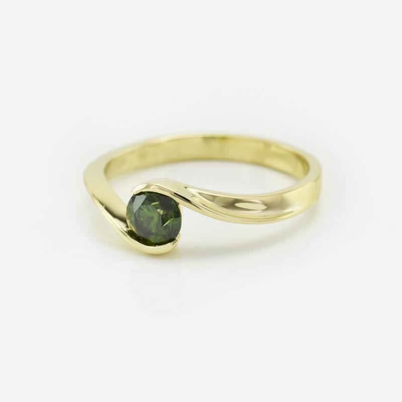 Prsteň so zeleným diamantom 17868