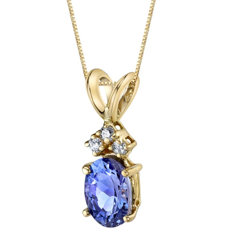Zlatý náhrdelník s tanzanitom a diamantmi Eci