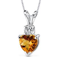 Citrínové srdce v zlatom náhrdelníku s diamantom Demelda