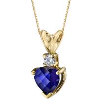 Zlatý náhrdelník so zafírovým srdcom a diamantom Demelda