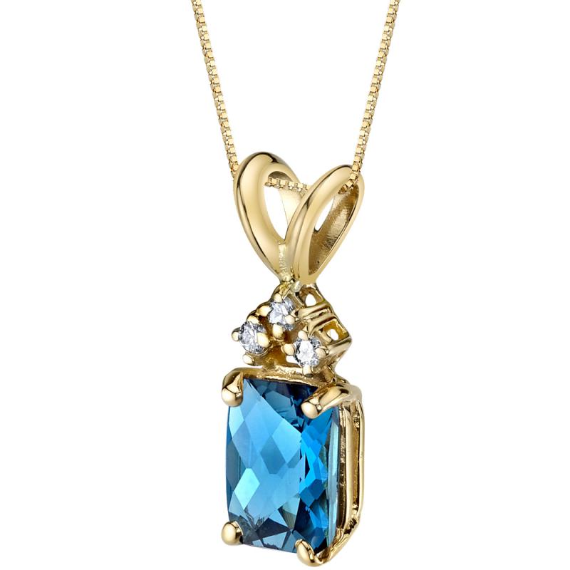 Zlatý náhrdelník s topásom a diamantmi Powell