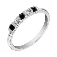 Platinový eternity prsteň s čiernymi a bielymi diamantmi Elija