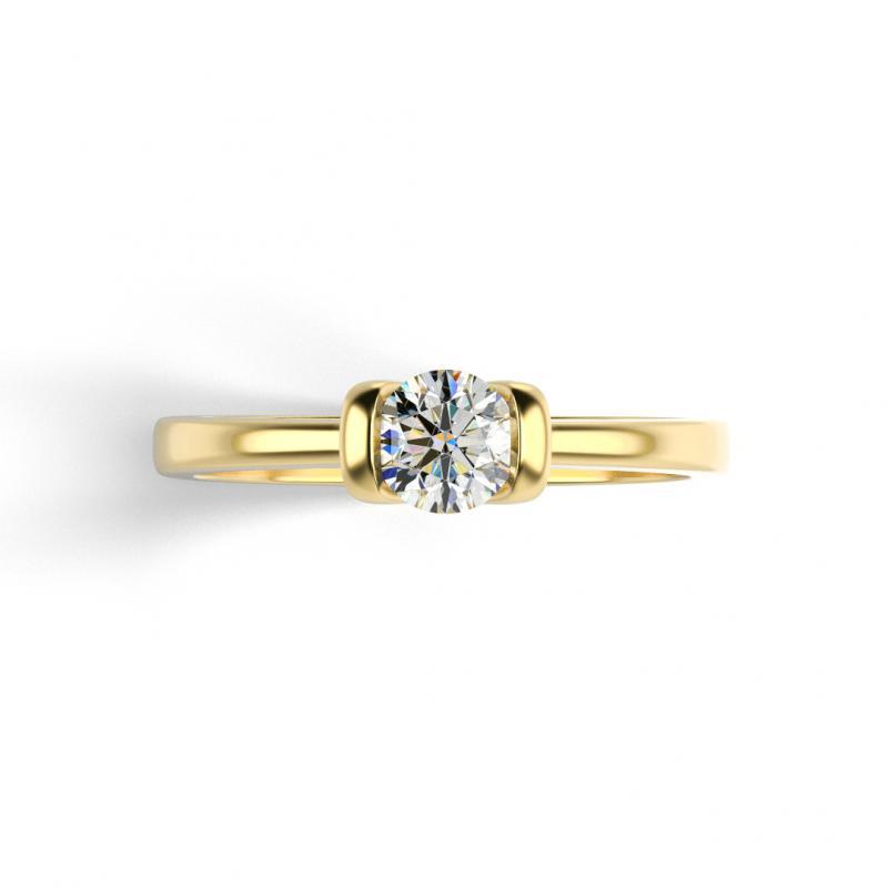 Moissanitový prsteň zo žltého zlata 22088