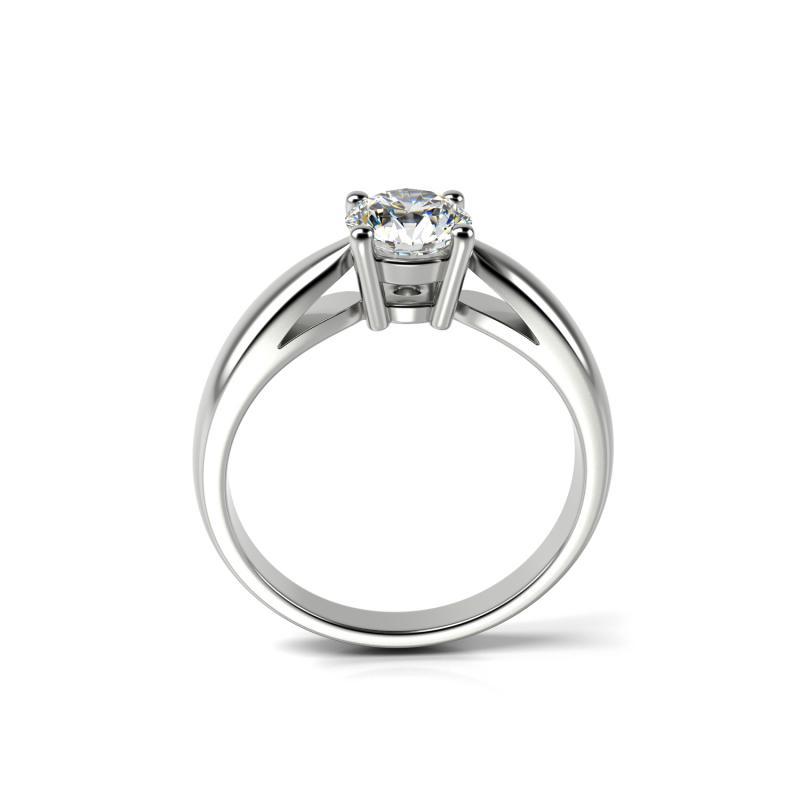 Platinový prsteň s diamantom 23738