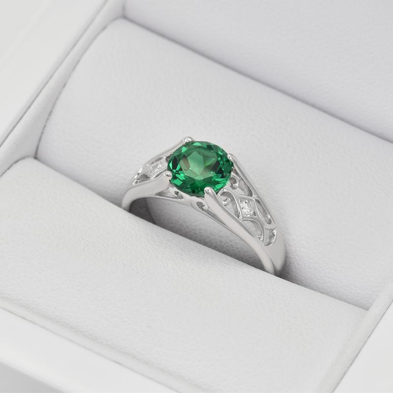 Smaragdový prsteň zo striebra 24608