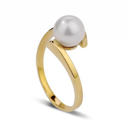 Zlatý perlový prsteň 24698
