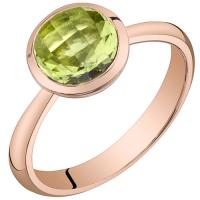 Minimalistický prsteň z ružového zlata s olivínom Uma