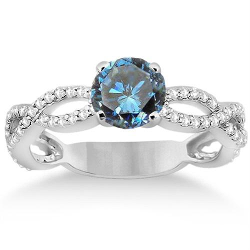 Zásnubný prsteň s diamantmi a modrým diamantom 2708