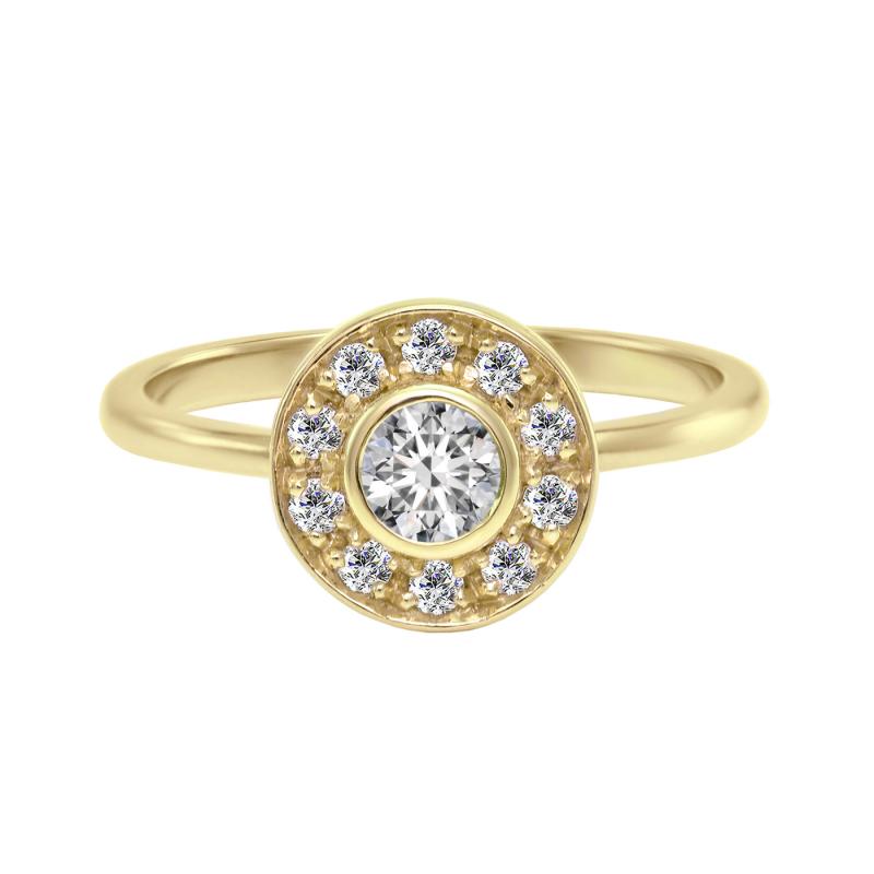Žltý prsteň s diamantom 27488