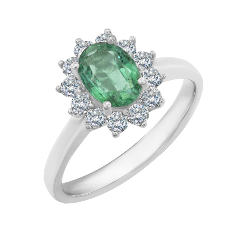 Zásnubný prsteň s kolumbíjskym smaragdom a diamantmi Yunisa