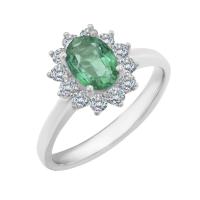 Zásnubný prsteň so smaragdom a diamantmi Yunisa