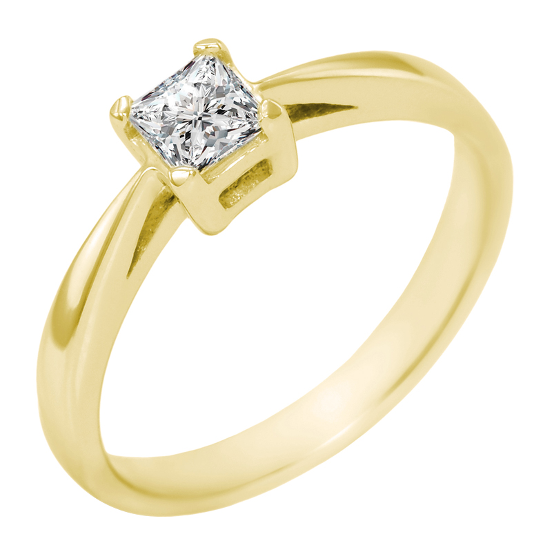 Zlatý zásnubný prsteň s diamantom 2848