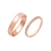 Eternity prsteň s diamantmi a pánsky komfortný svadobný prsteň Jael