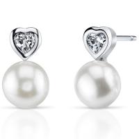 Romantické perlové náušnice zo striebra Tanatos