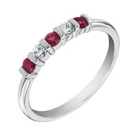 Platinový eternity prsteň s rubínmi a diamantmi Elija
