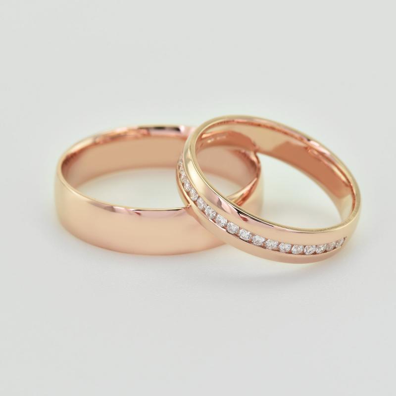 Svadobné prstene zo zlata s eternity dámskou obrúčkou 33678