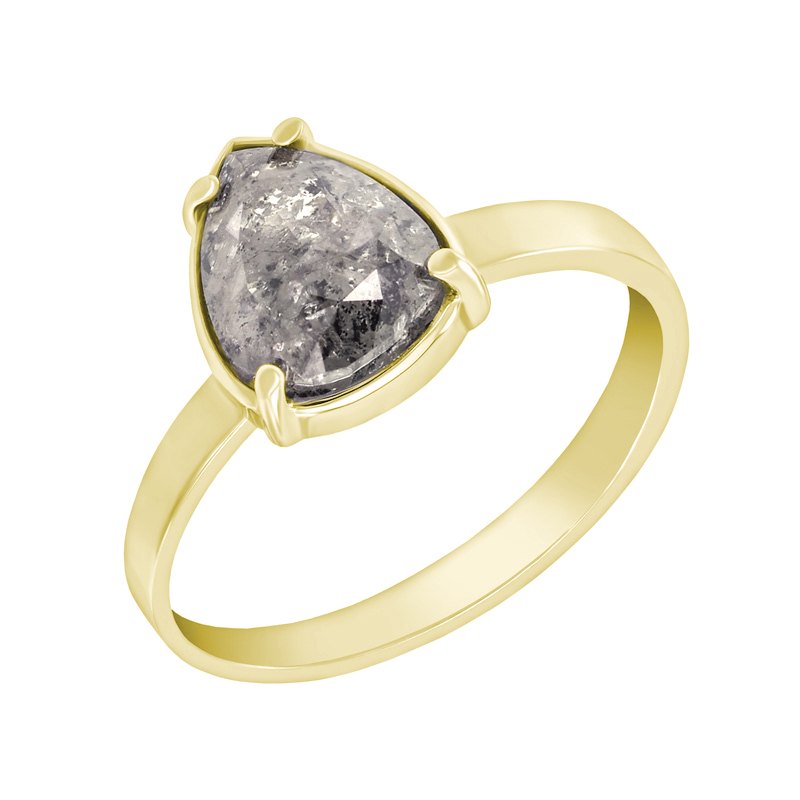 Zlatý prsteň s diamantom v tvare pear 34308