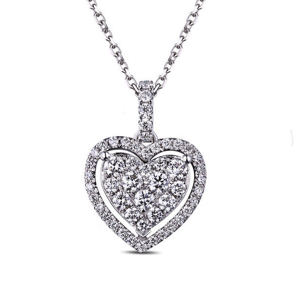 Srdcový náhrdelník vykladaný diamantmi Dija