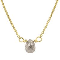 Zlatý náhrdelník so sivou diamantovou kvapkou Greyne