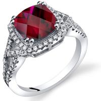 Strieborný prsteň s rubínom a zirkónmi Florissa