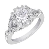 Halo diamantový zásnubný prsteň vo vintage štýle Teriene