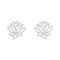 Strieborné náušnice s kvetom lotosu Temperance