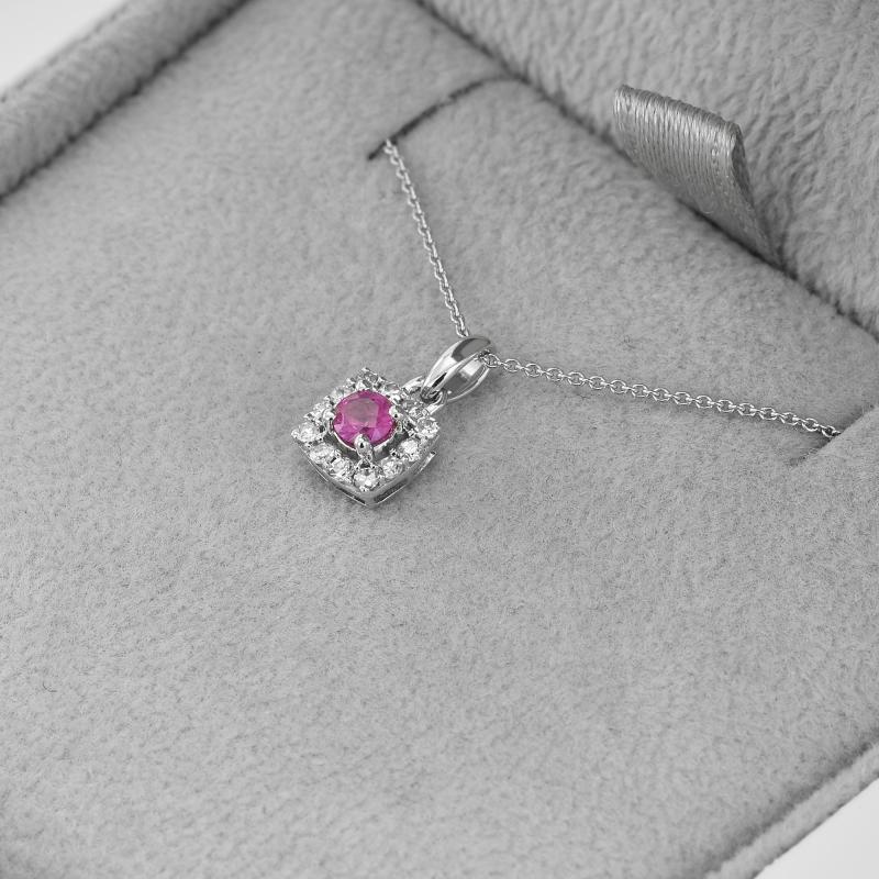 Zafírový halo náhrdelník s diamantmi Darcie 41728