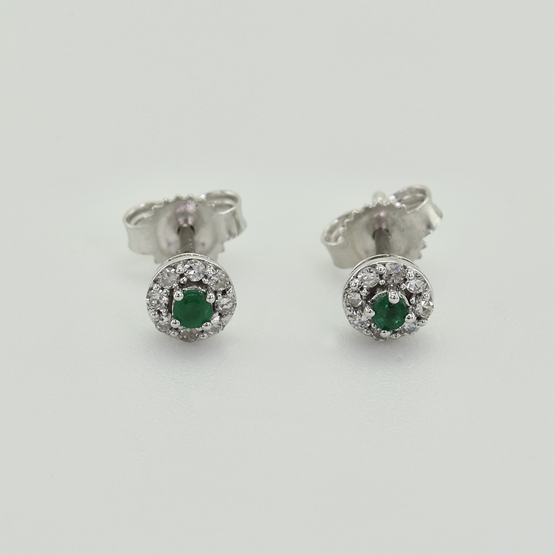 Smaragdové náušnice s diamantmi Kelsie 41818