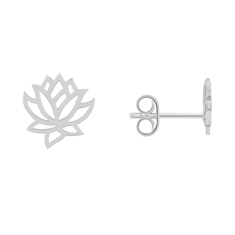 Náušnice s kvetom lotosu zo striebra 42098