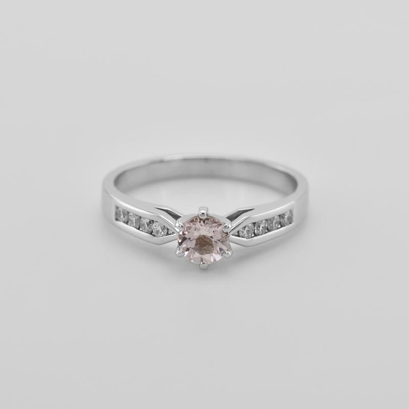 Zásnubný prsteň s diamantmi a morganitom 43518