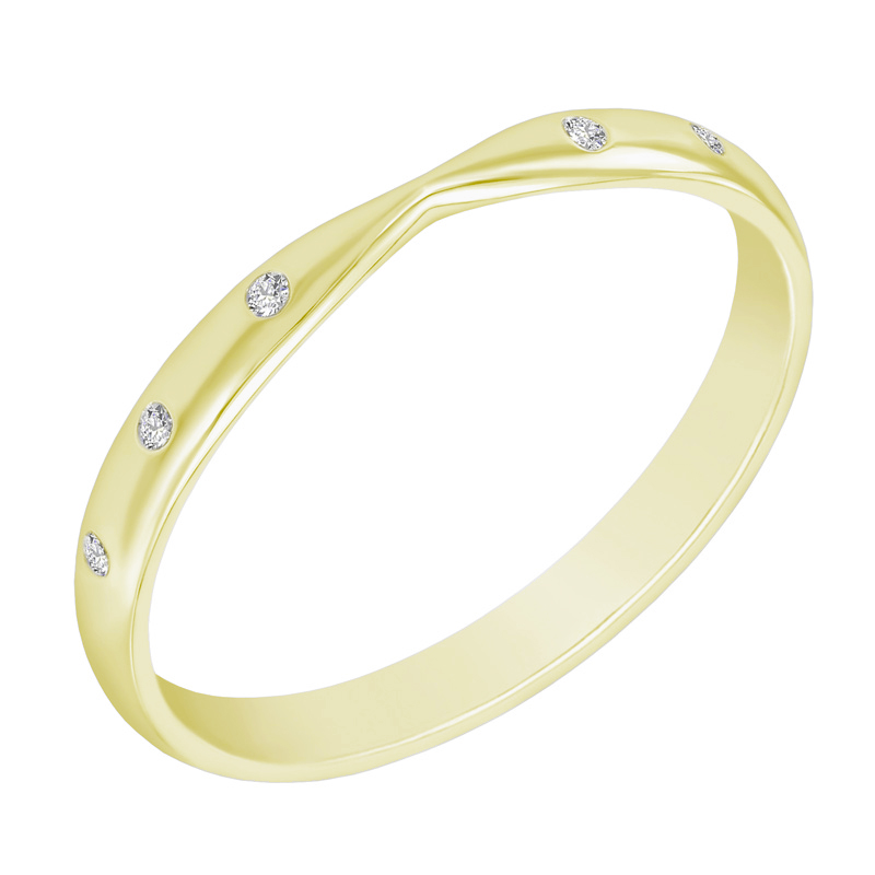Zlatý minimalistický prsteň s diamantmi 46968