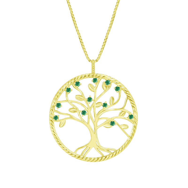 Smaragdový náhrdelník v tvare stromu života 