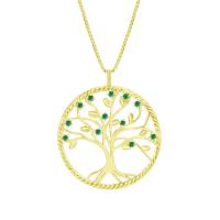 Strieborný smaragdový náhrdelník v tvare stromu života Arlen