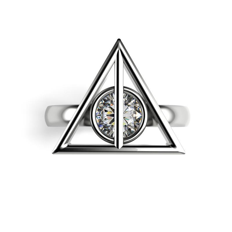 Kúzelný zlatý prsteň Harry Potter s diamantom 48758