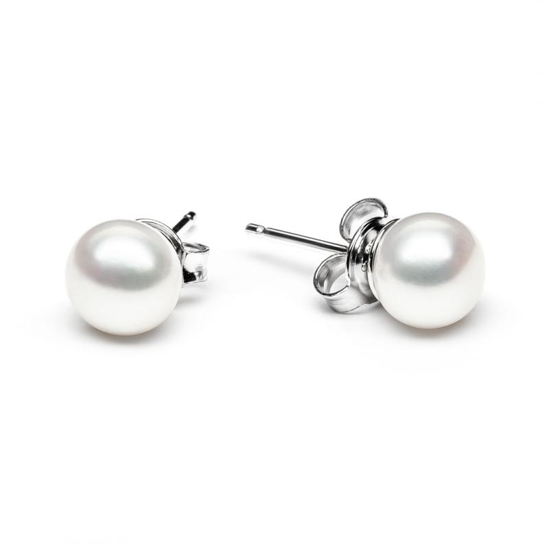 Strieborné perlové náušnice