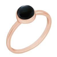 Zlatý minimalistický prsten s čiernym opálom Kessie