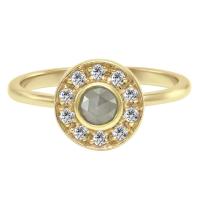 Zlatý halo prsteň s diamantmi Lizbeth