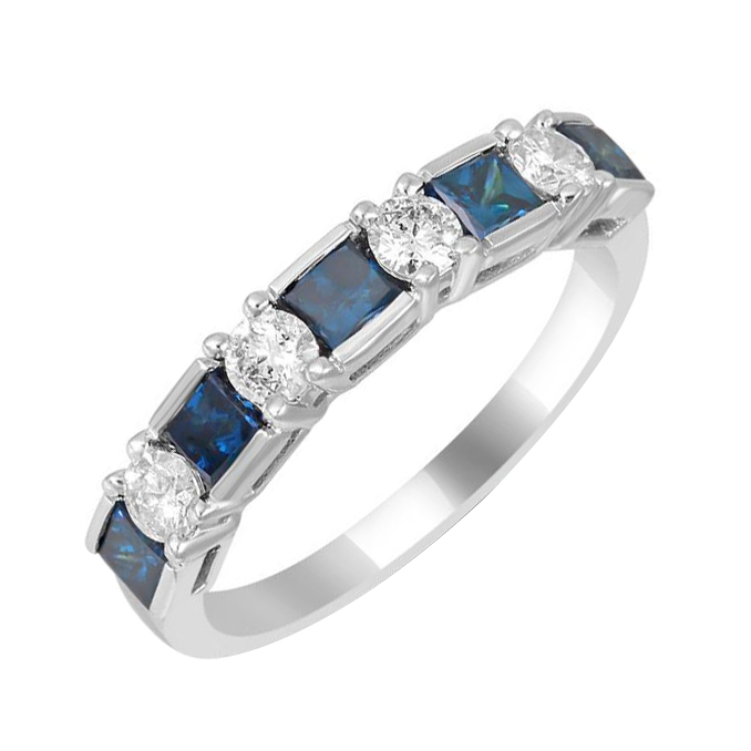 Zlatý prsteň s modrými a bielymi diamantmi Kina