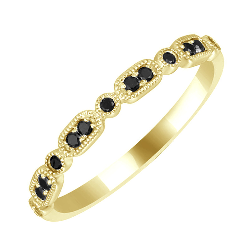 Zlatý eternity prsteň s černými diamantmi 69698