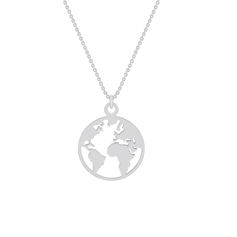Platinový náhrdelník s mapou sveta World
