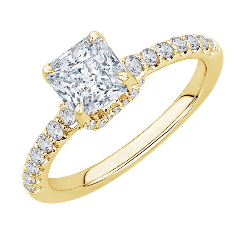 Zlatý diamantový zásnubný prsteň 74308