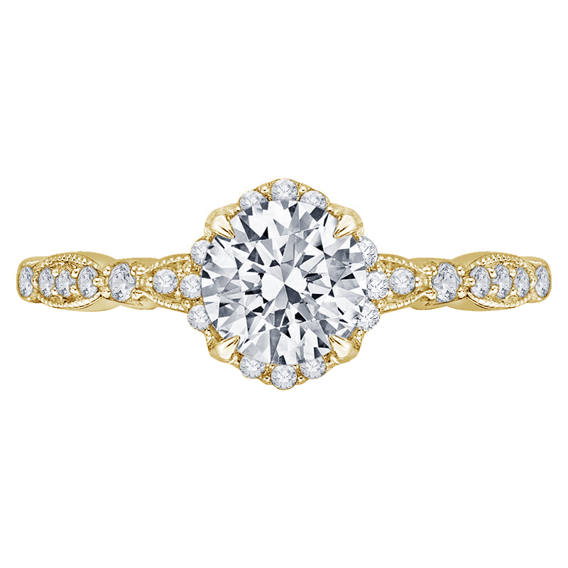 Zlatý zásnubný prsteň s diamantmi 74628