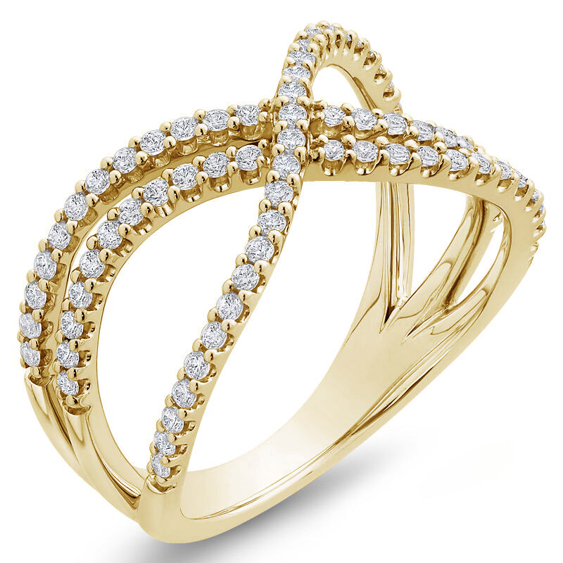 Zlatý diamantový prsteň v eternity štyle 74678